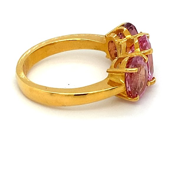 Certified Pink Spinel 5.25ct Solid 22K Gold Ring - Picture 3 of 8